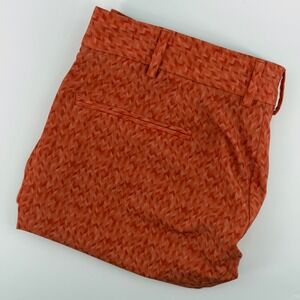 Walter Hagen Mens Golf‎ Shorts 36 Orange Geometric Pattern Flat Front